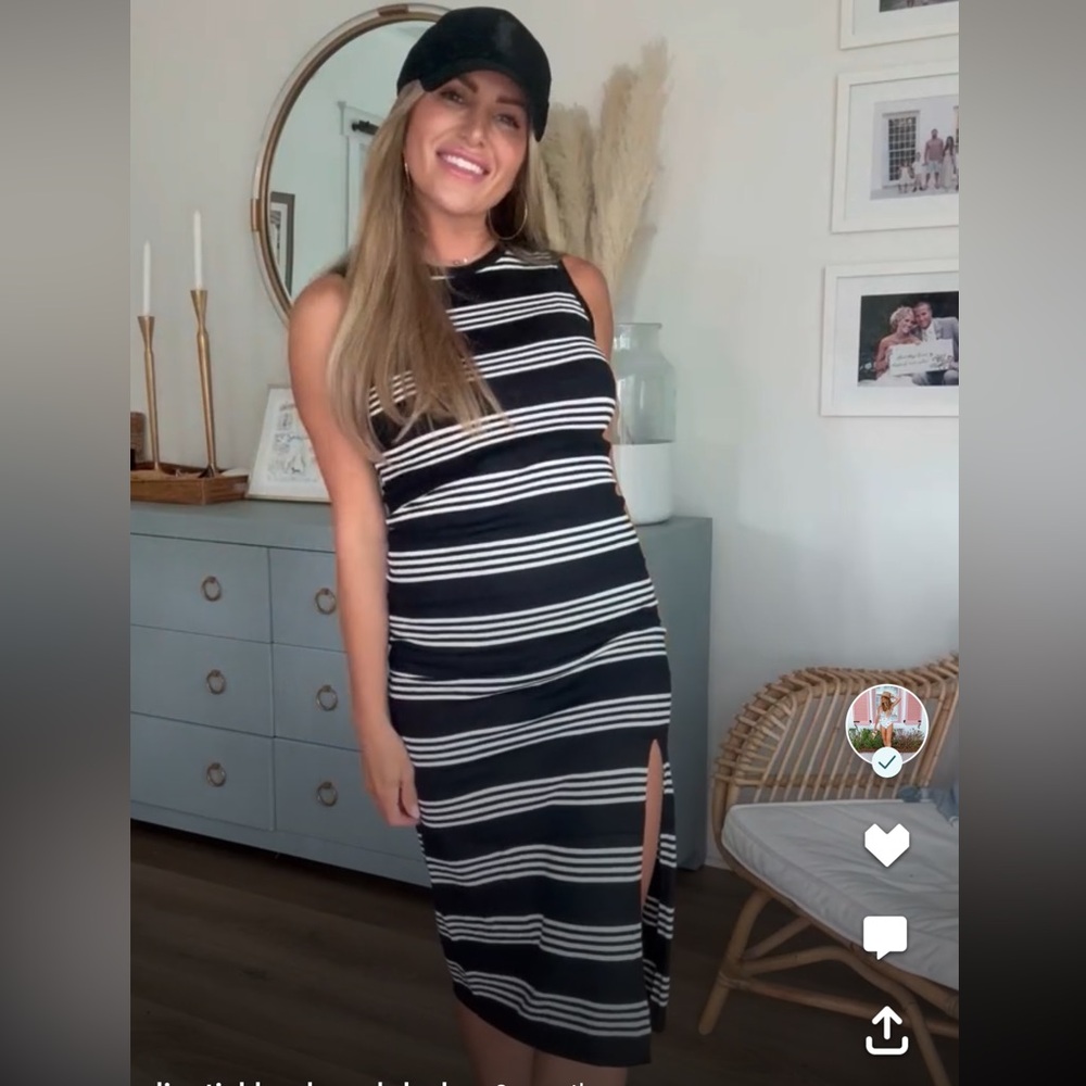 Black and White Striped Dress
